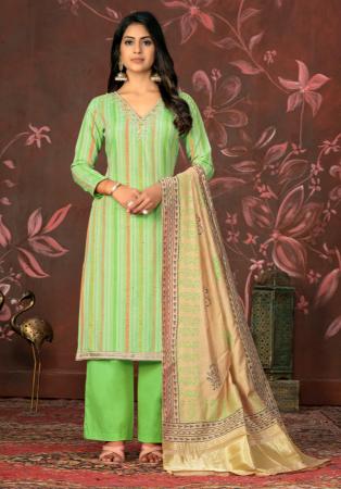 Picture of Cotton Dark Sea Green Straight Cut Salwar Kameez