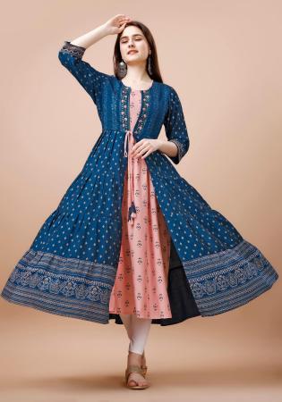 Picture of Gorgeous Cotton Midnight Blue Kurtis & Tunic