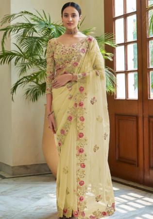 Picture of Wonderful Georgette & Silk Tan Saree