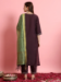 Picture of Silk Dark Olive Green Readymade Salwar Kameez