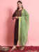 Picture of Silk Dark Olive Green Readymade Salwar Kameez