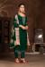 Picture of Organza Dark Green Straight Cut Salwar Kameez