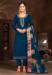 Picture of Sightly Organza Navy Blue Straight Cut Salwar Kameez