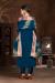 Picture of Sightly Organza Navy Blue Straight Cut Salwar Kameez