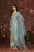 Picture of Organza Steel Blue Straight Cut Salwar Kameez