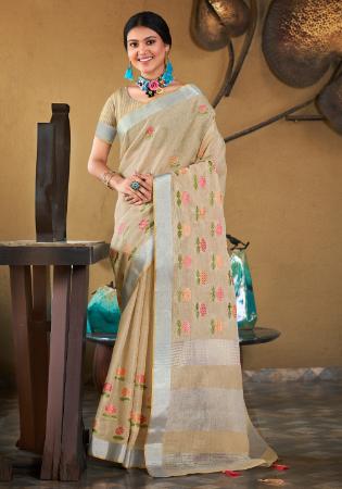 Picture of Shapely Linen Beige Saree