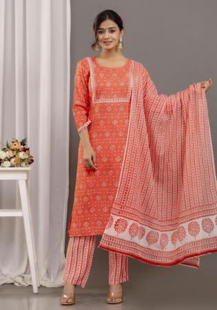 Picture of Rayon & Cotton Crimson Readymade Salwar Kameez