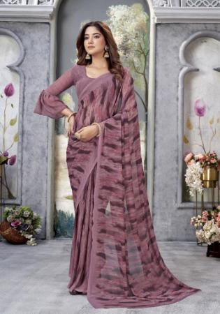 Picture of Ideal Georgette Dark Olive Green Saree