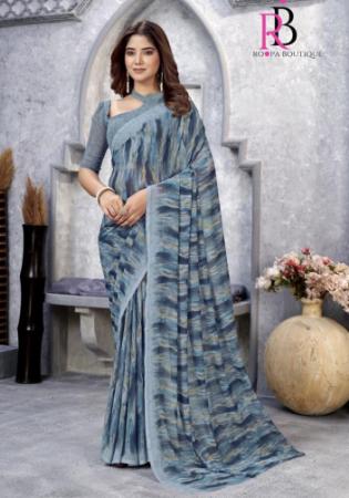 Picture of Beautiful Georgette Slate Grey Saree