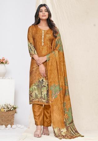 Picture of Resplendent Silk Rosy Brown Readymade Salwar Kameez