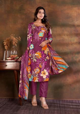 Picture of Pretty Silk Purple Readymade Salwar Kameez