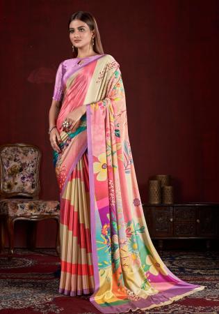 Picture of Good Looking Crepe & Silk Light Pink Saree