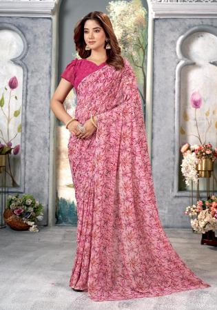 Picture of Sightly Chiffon Light Pink Saree