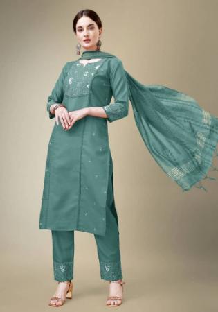 Picture of Cotton Light Slate Grey Readymade Salwar Kameez