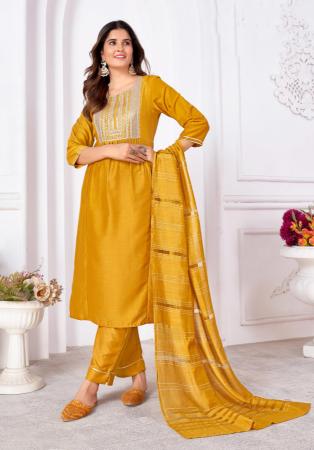 Picture of Wonderful Silk Golden Rod Readymade Salwar Kameez