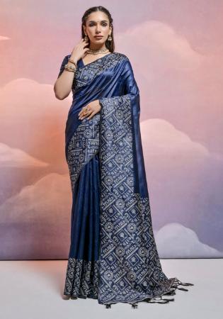 Picture of Marvelous Silk Midnight Blue Saree