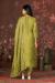 Picture of Organza Dark Khaki Straight Cut Salwar Kameez