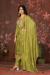 Picture of Organza Dark Khaki Straight Cut Salwar Kameez