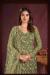 Picture of Net Dark Olive Green Straight Cut Salwar Kameez