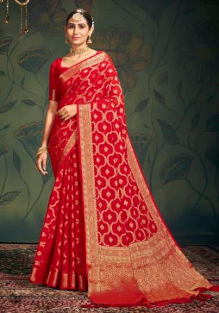 Picture of Fine Georgette Crimson Saree