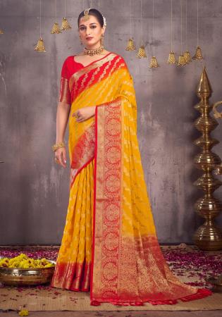 Picture of Exquisite Georgette Dark Orange Saree