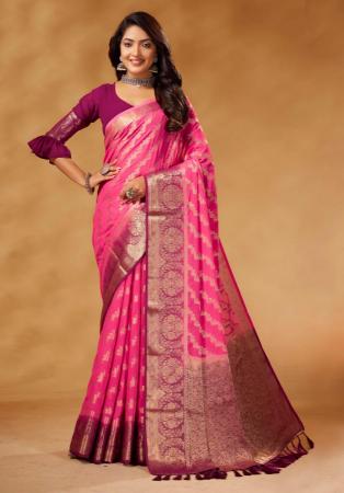 Picture of Good Looking Georgette Deep Pink Saree