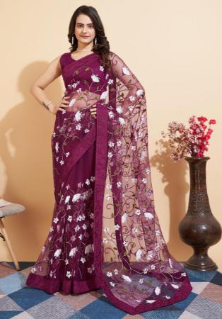 Picture of Exquisite Net Brown Saree