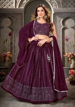 Picture of Fine Georgette Maroon Lehenga Choli