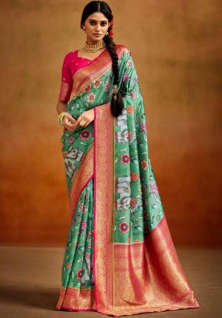 Picture of Pleasing Silk Dim Gray Saree