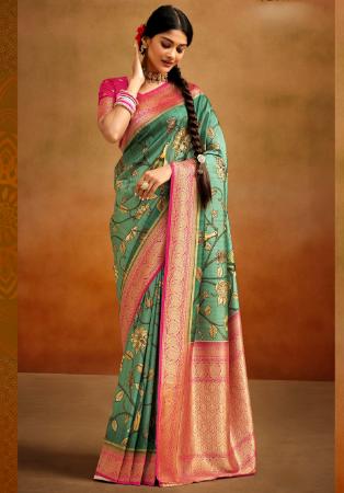 Picture of Splendid Silk Sea Green Saree