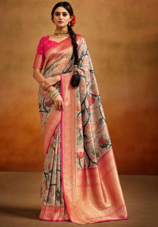 Picture of Pretty Silk Crimson Saree