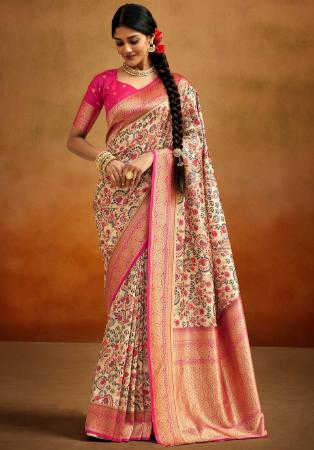 Picture of Good Looking Silk Beige Saree