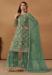 Picture of Net & Satin Dark Olive Green Straight Cut Salwar Kameez