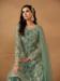 Picture of Net & Satin Dark Olive Green Straight Cut Salwar Kameez