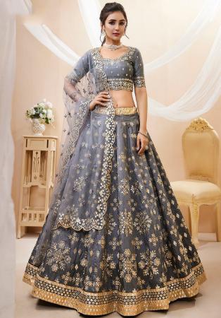 Picture of Admirable Silk Slate Grey Lehenga Choli