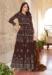 Picture of Georgette Dark Olive Green Anarkali Salwar Kameez