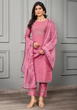 Picture of Cotton & Silk Light Coral Readymade Salwar Kameez