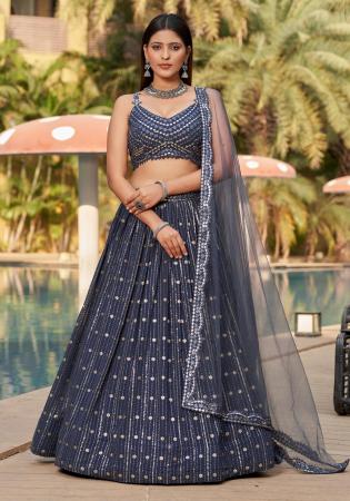 Picture of Sublime Georgette Dark Slate Grey Lehenga Choli