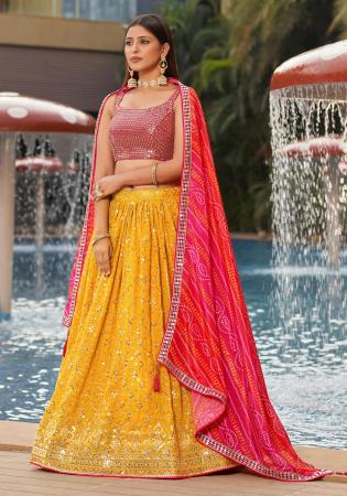 Picture of Amazing Georgette Sandy Brown Lehenga Choli