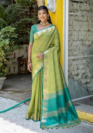 Picture of Pretty Silk Dark Khaki Saree