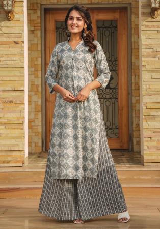 Picture of Appealing Rayon Dark Grey Kurtis & Tunic