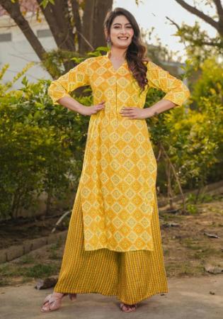 Picture of Resplendent Rayon Golden Rod Kurtis & Tunic