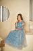 Picture of Georgette & Net Light Steel Blue Anarkali Salwar Kameez