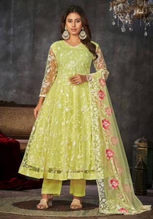 Picture of Georgette & Net Burly Wood Anarkali Salwar Kameez