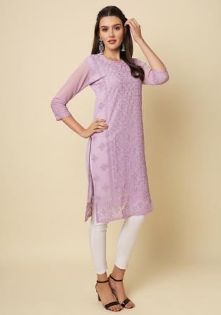 Picture of Comely Georgette Plum Kurtis & Tunic