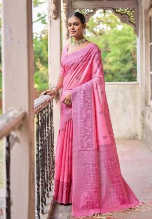 Picture of Delightful Silk Light Coral Saree