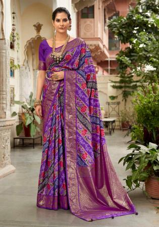 Picture of Comely Silk Dark Orchid Saree