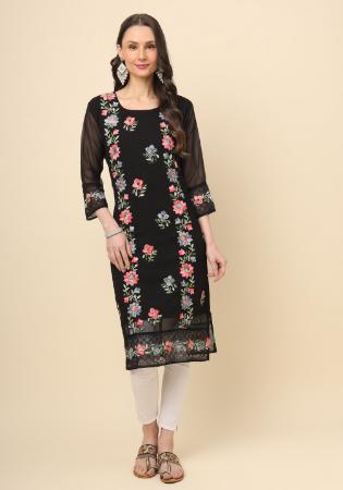 Picture of Grand Georgette Black Kurtis & Tunic