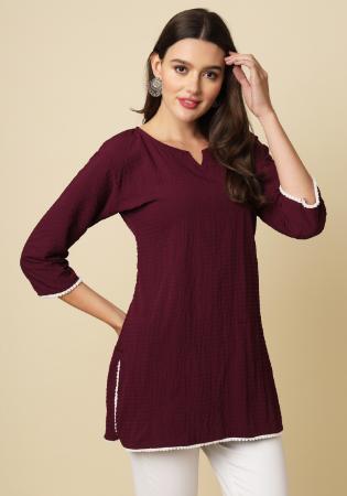 Picture of Ravishing Cotton Brown Kurtis & Tunic