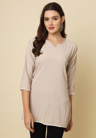 Picture of Grand Cotton Beige Kurtis & Tunic